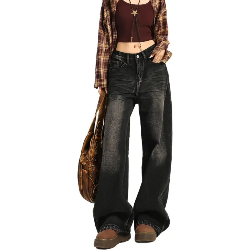 NHZN Jeans Unisex Black Gray-2
