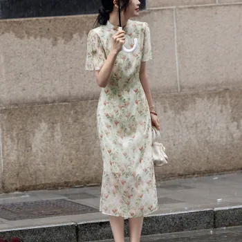 【dme】 Short Sleeved Dress Women's Light Apricot
