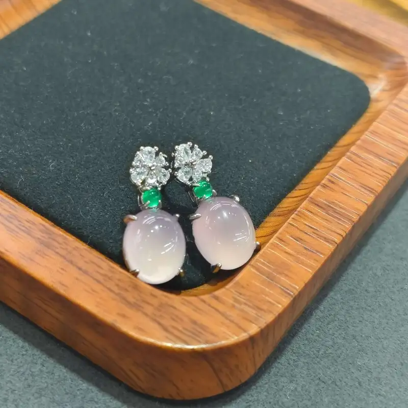 Grace Chalcedony Jade Earrings Women's-1