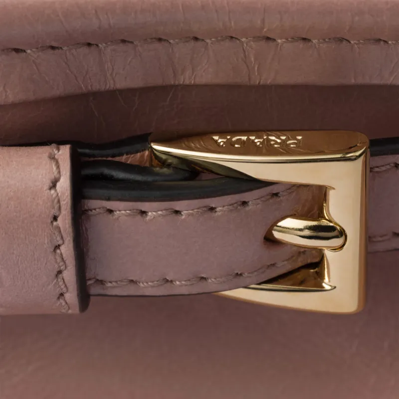 PRADA Soft Leather Crossbody Bag, Shoulder Bag Women's Lily Of The Valley-5