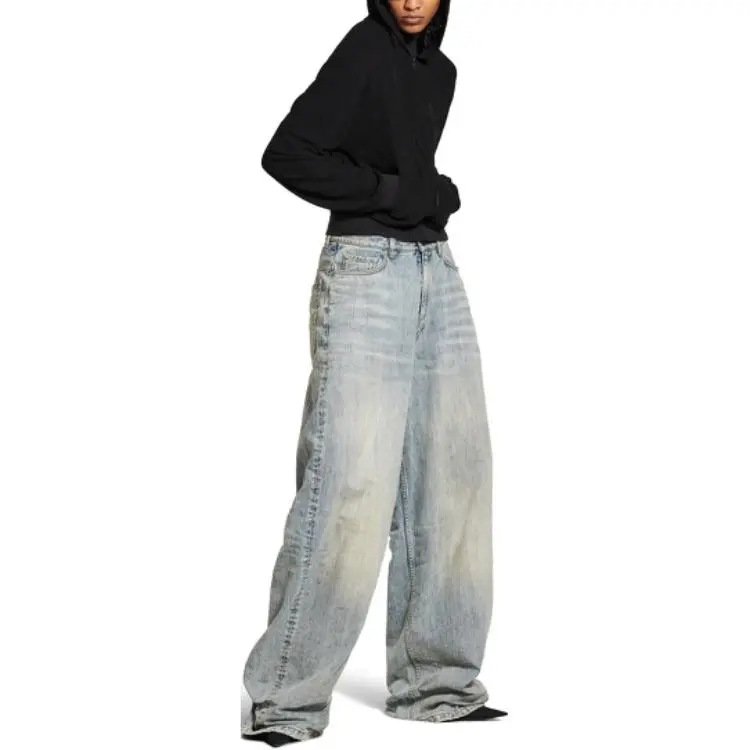 Balenciaga SS25 Jeans Regular Fit Women's Gray Blue-4