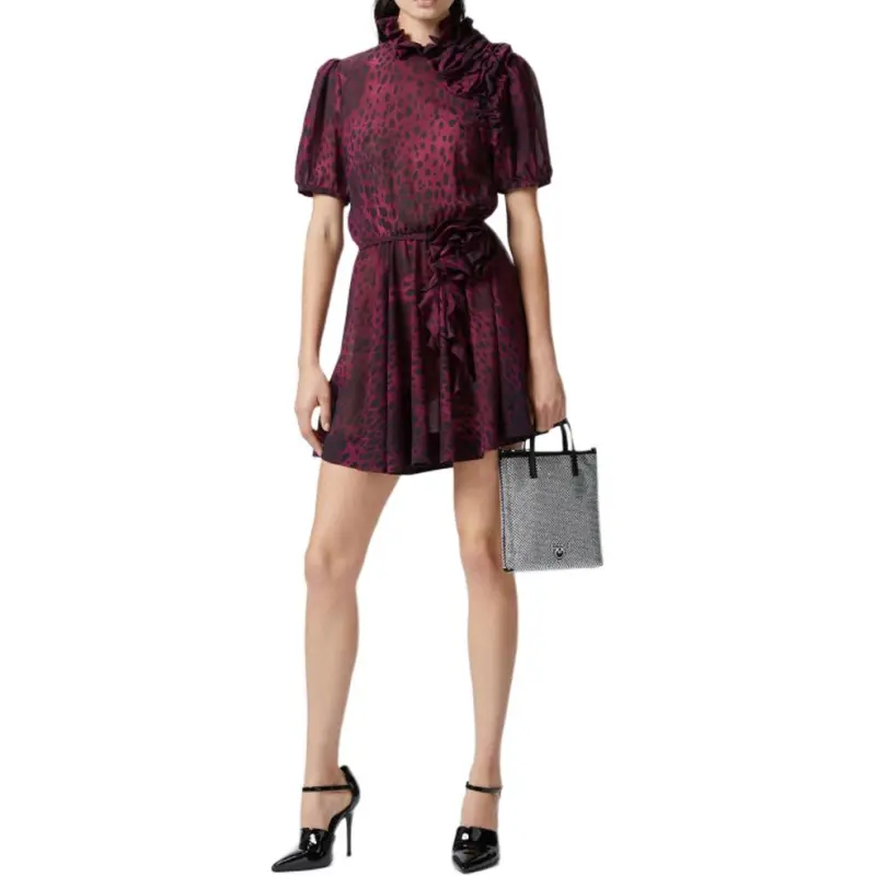 PINKO Bayonne Puff Sleeved Cheetah Printed Dress-2
