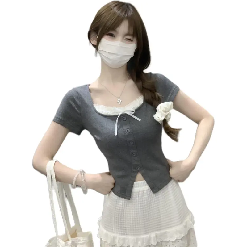 Mu Xiao Xin T Shirts Women's Gray-1