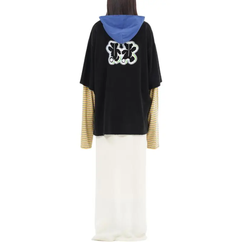 WE11DONE Teddy Twins Layered Hoodie-3