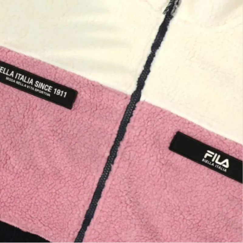 FILA Velvet feel Coat Unisex Pink-3