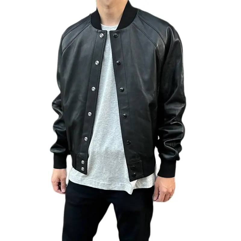 CELINE FW23 Leather Jacket Men's Black-2