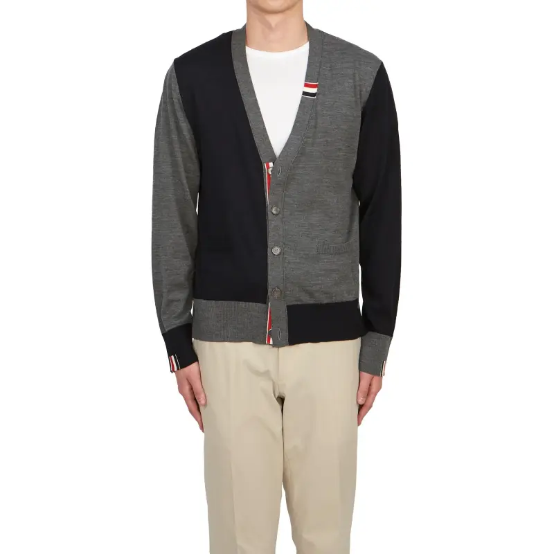 THOM BROWNE Panelled Button Up Cardigan-4