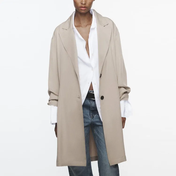 ZARA Trench Coats Women's Gray-2