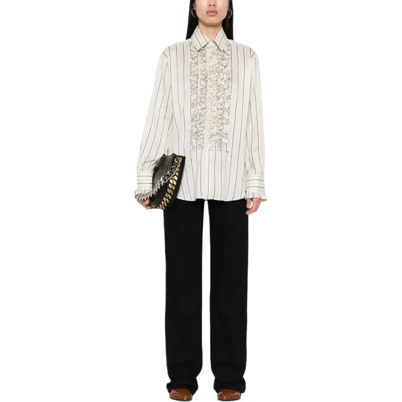 Stella McCartney Ruffle Detailed Striped Shirt-2
