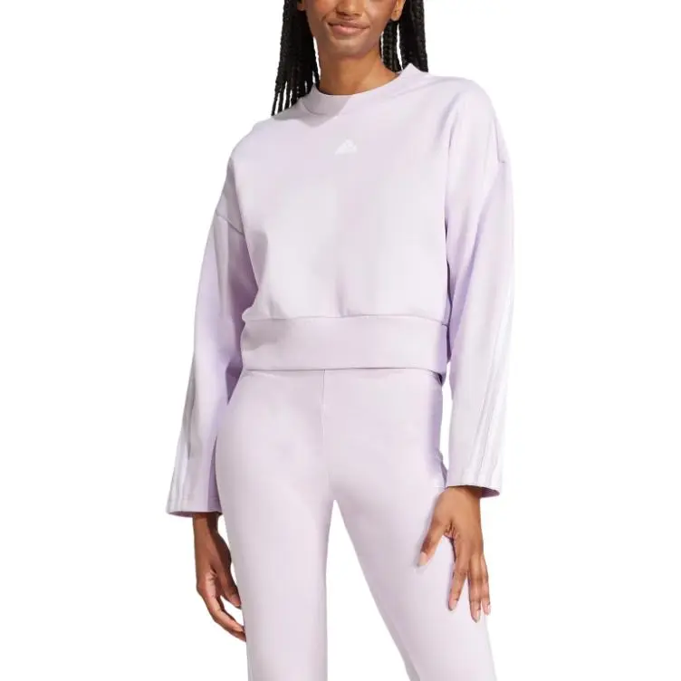 Adidas Future Icons3 Stripes Sweatshirt Women's Ice Lavender-1