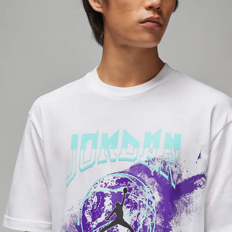 Jordan M J SPRT GFX T Shirts Men White-3