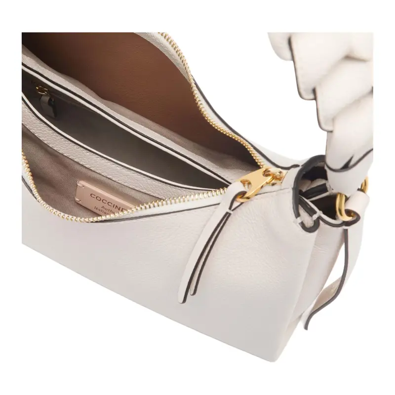 COCCINELLE Boheme Double Sided Leather Handbag Trumpets Women's White-3