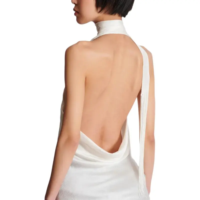 BALMAIN Silk Halterneck Top-6