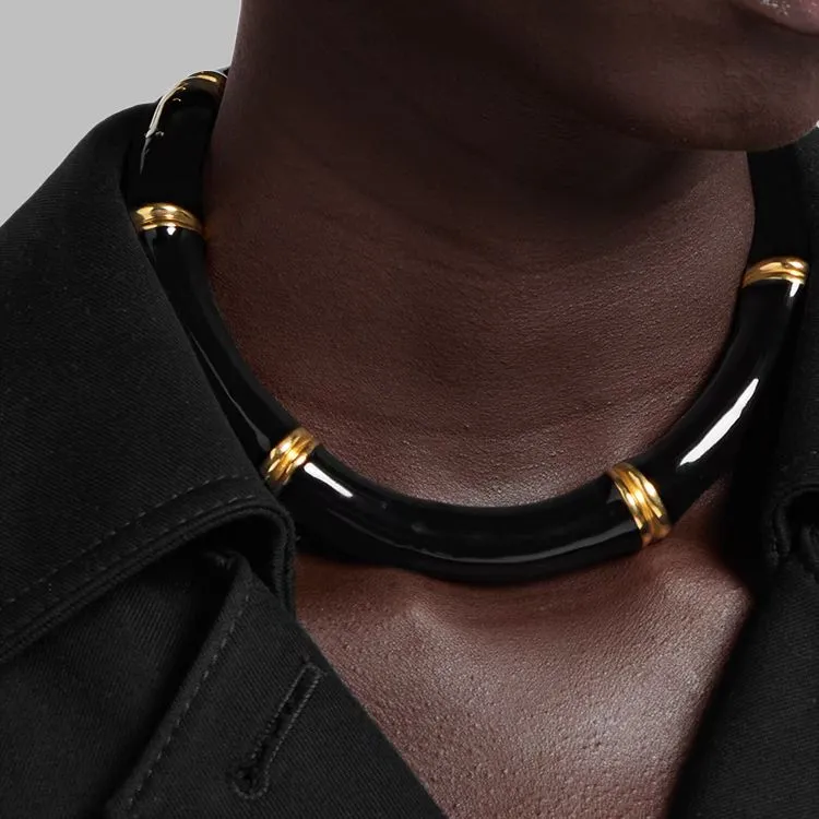 GUCCI Enamel, Metal, Aluminum Necklaces Unisex Black-3