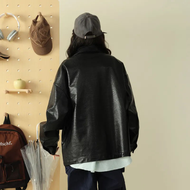 LIVINGTOWN Leather Jackets Coats Unisex-4