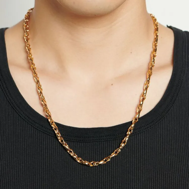EMANUELE BICOCCHI Gold-plated Hammered Chain Necklace-2