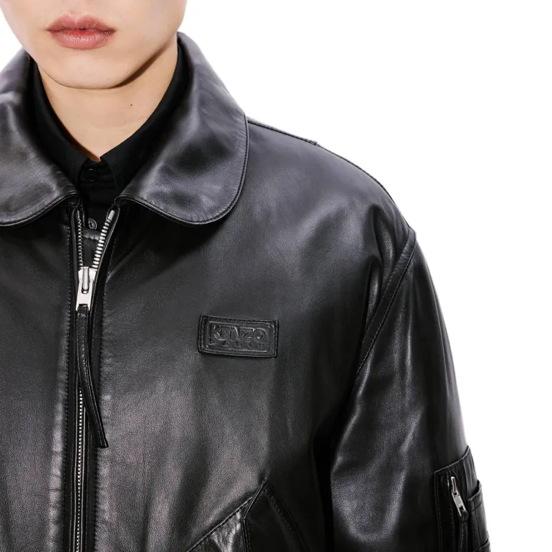 KENZO FW24 Leather Jacket Men's Black-5