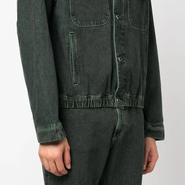 MISSONI Denim Jackets Men Dark Green-4