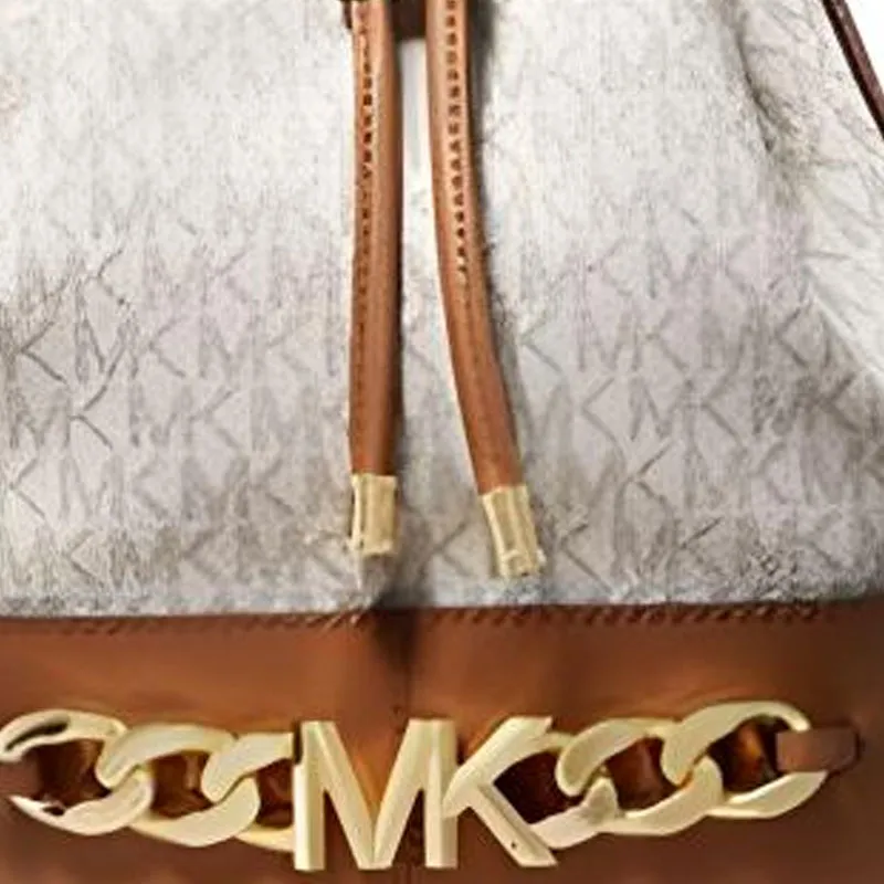 MICHAEL KORS Artificial Leather Bucket Bags One Shoulder Handbags Women's Vanilla White Acorn Brown Multicolor-2