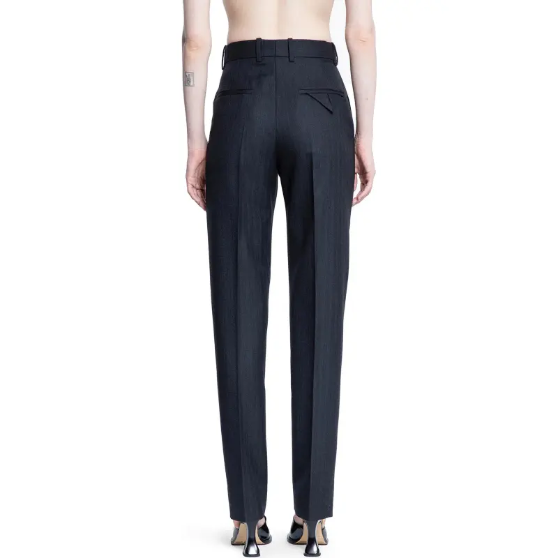 Bottega Veneta High Waisted Stripe Detailed Pants-1