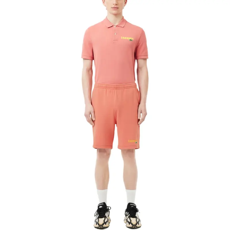 LACOSTE Logo print Organic Cotton Track Shorts-1