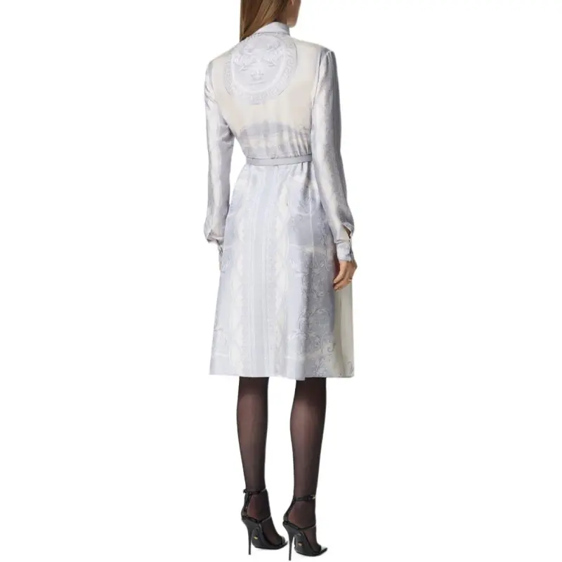 VERSACE Barocco Printed Belted Shirt Dress-3