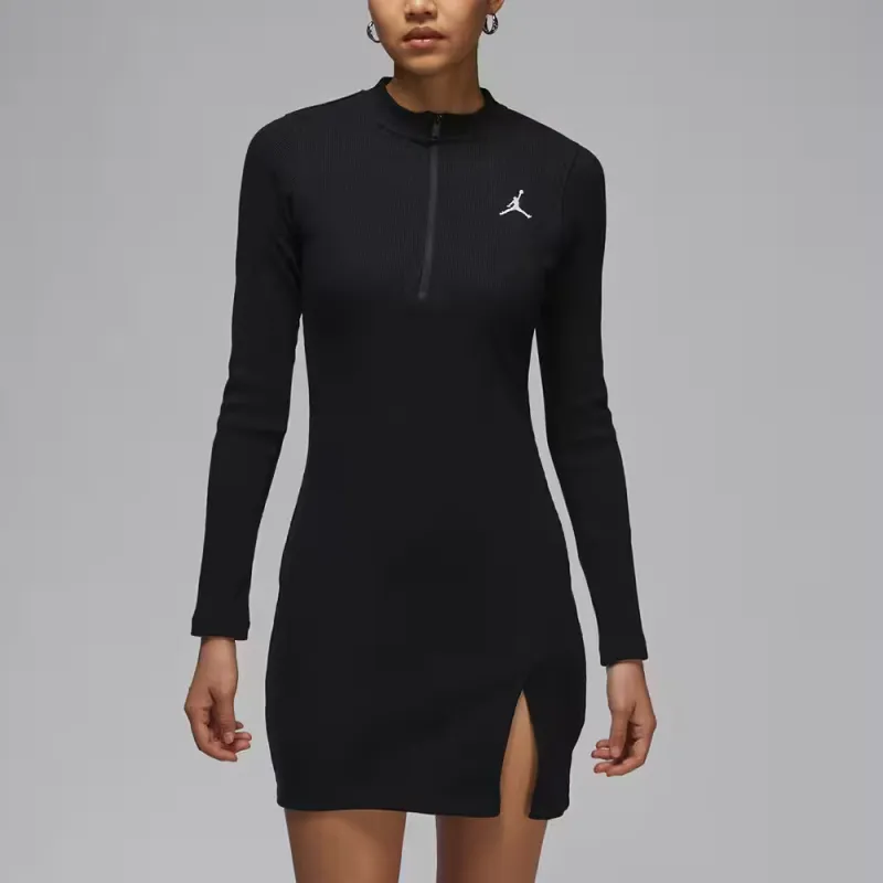 Jordan Women's 1/2 Zip Long Sleeve Knit Dress-2