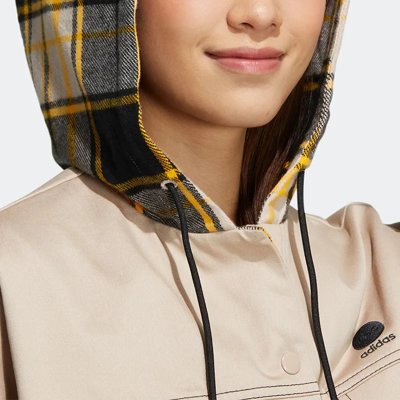 Adidas Neo Cropped Coats Women's Khaki-4