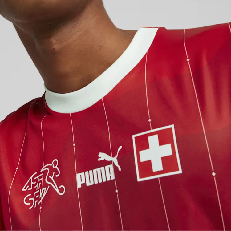 PUMA Switzerland Football 23/24 Home Soccer Jerseys Men's Pinma Red-5