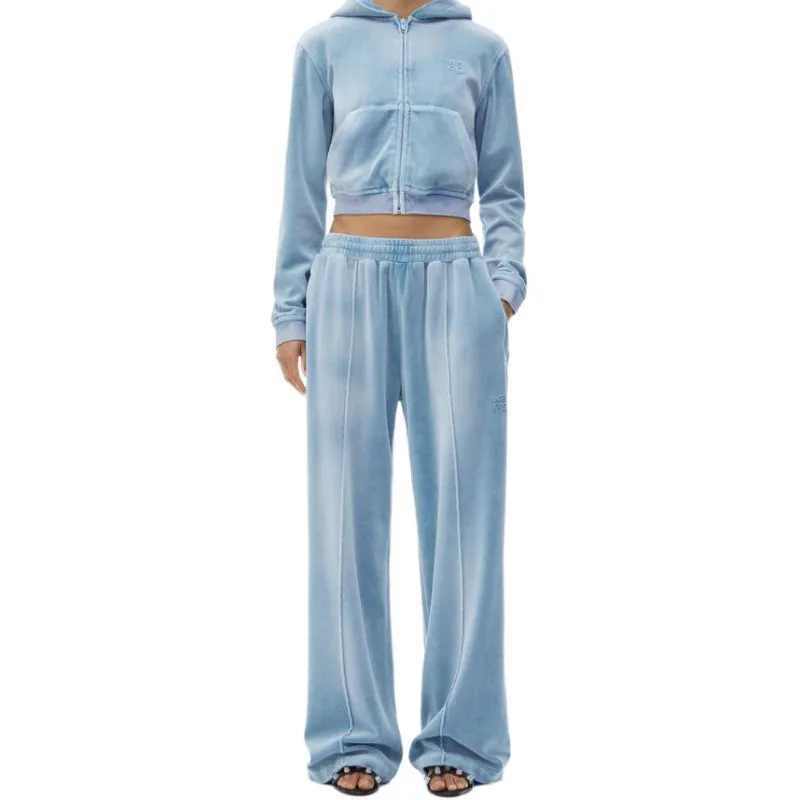 Alexander Wang Crushed Velour Trackpants-3