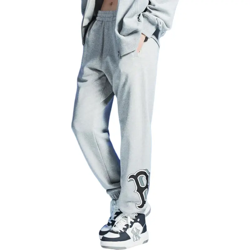 MLB Base Logo Casual Pants Unisex Gray-4
