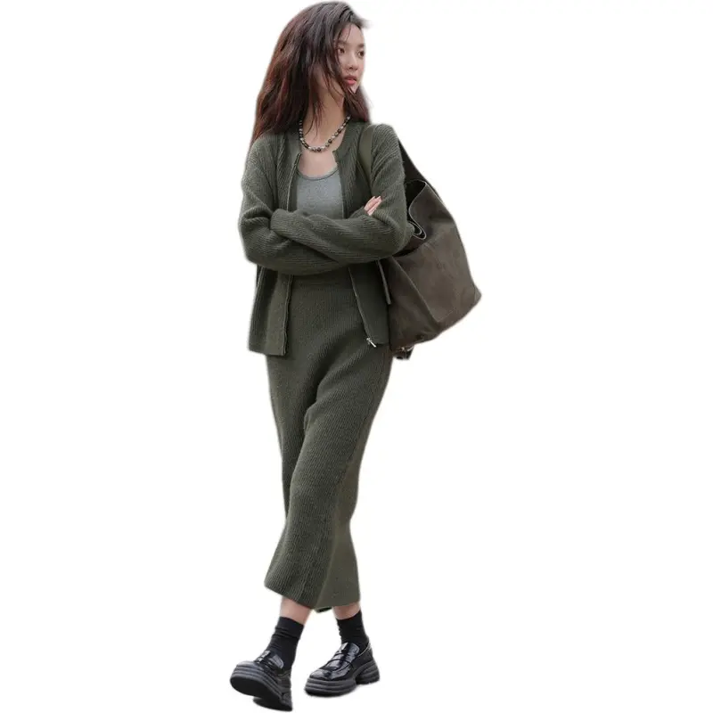 Dme Two Piece Skirt Sets Women's Clothing Sets Green-4