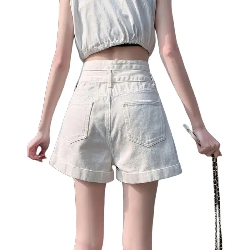 Concubine Zhu Denim Shorts Women's White-3