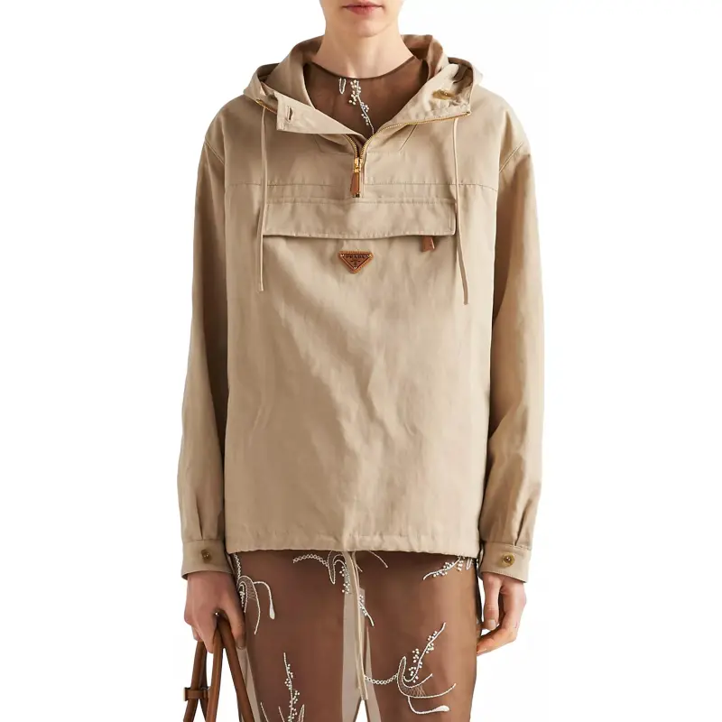 PRADA Triangle logo Cotton Windbreaker-1