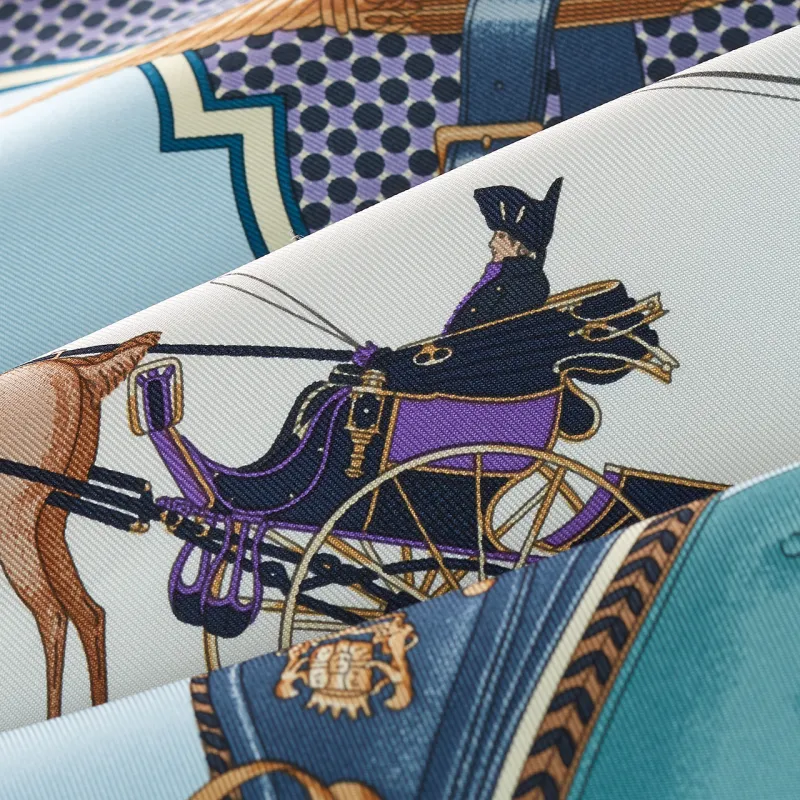 HERMES Silk Silk Silk Scarves Unisex Blue-2