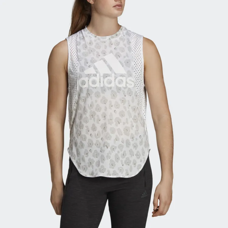 Adidas Tank Top Men's Gray White-3