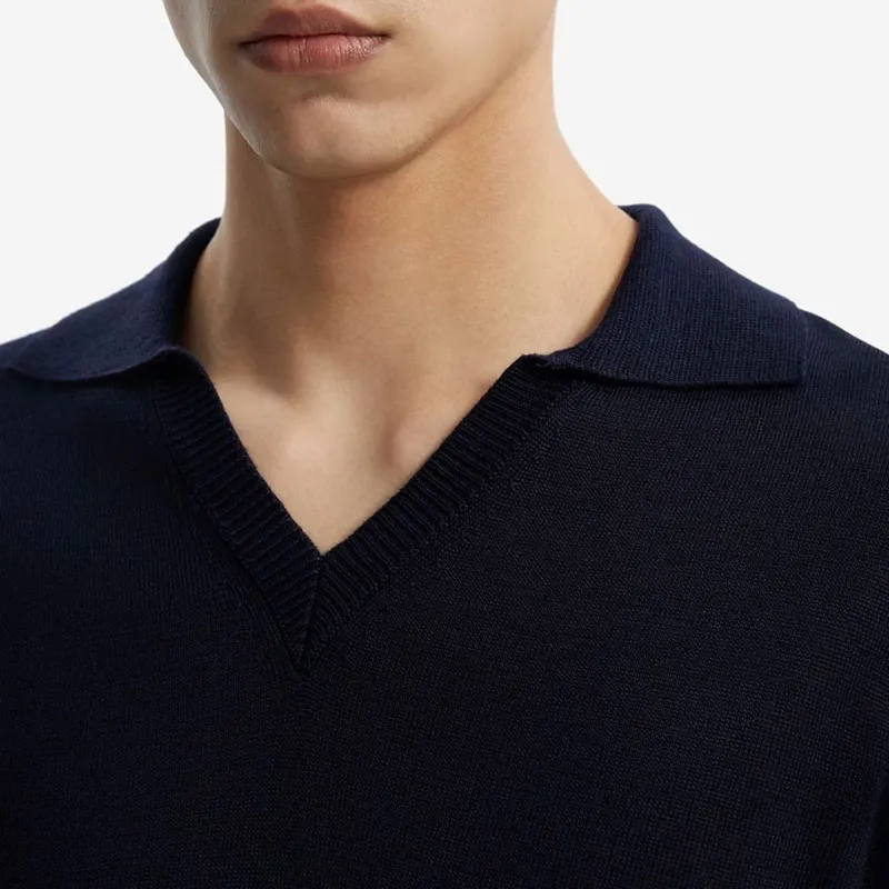 Dunhill FW24 Polo Shirt Men's Marine Blue-4
