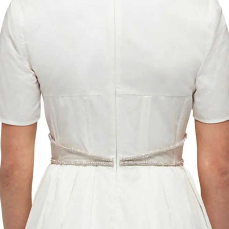 Self portrait Short Sleeved Dress Women's Pure White-4