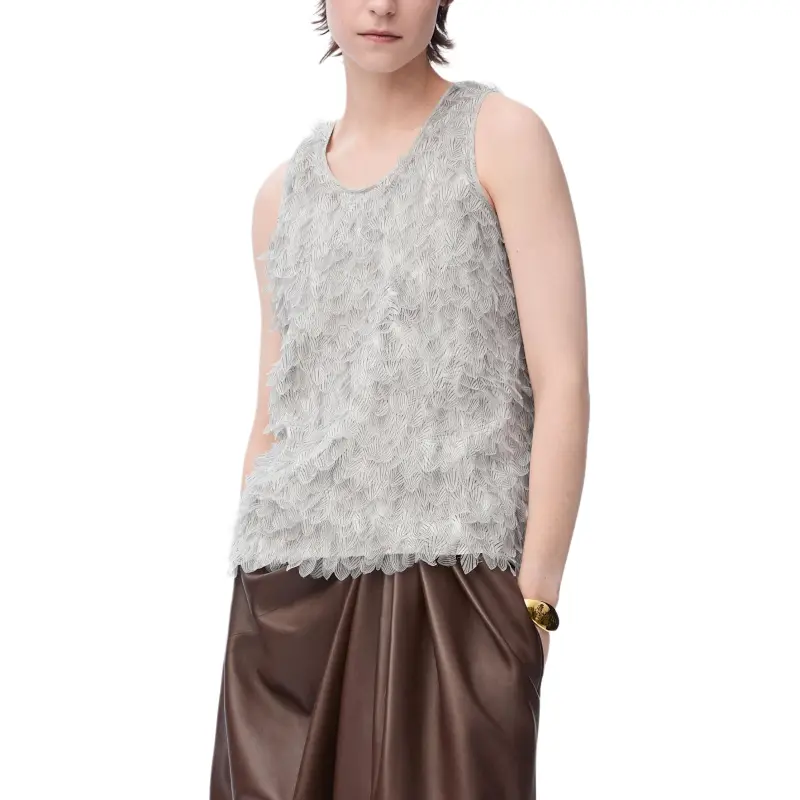 LOEWE SS25 Tank Top Women's Gray White-2