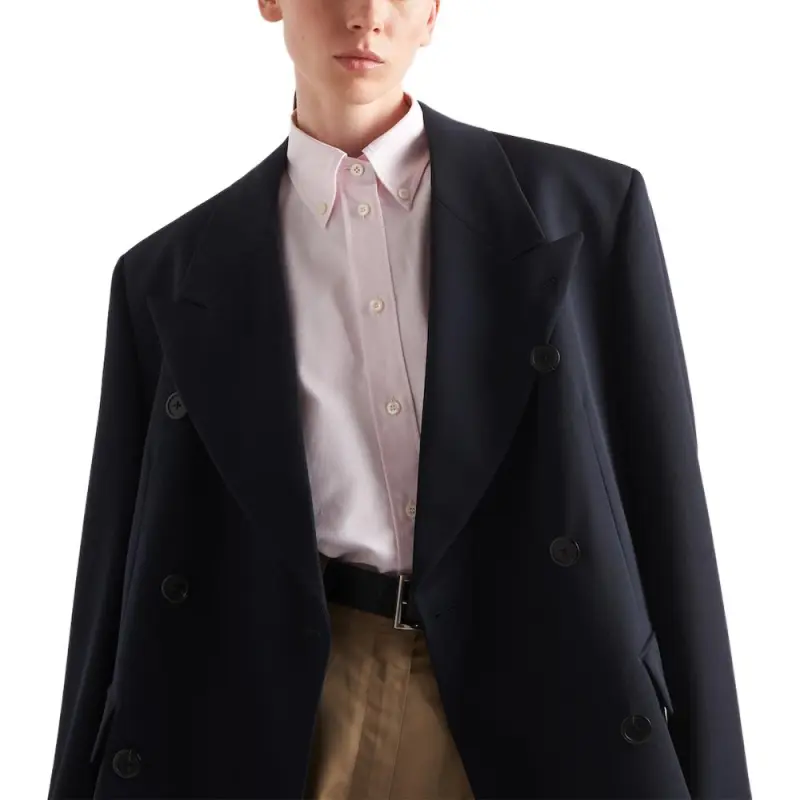 PRADA Logo Detailed Oversized Shirt-5