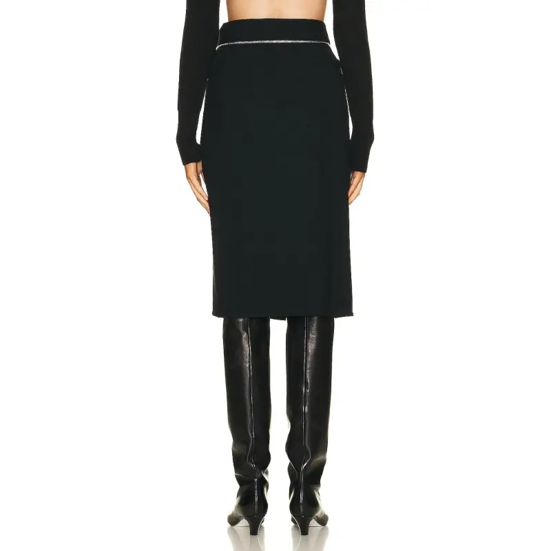 Jacquemus Zip Detailed Front Slit Midi Skirt-4