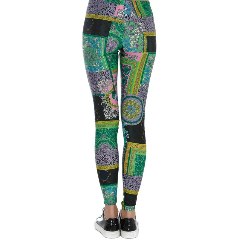 VERSACE Barocco Patchwork Print Leggings 'Multicolor'-2