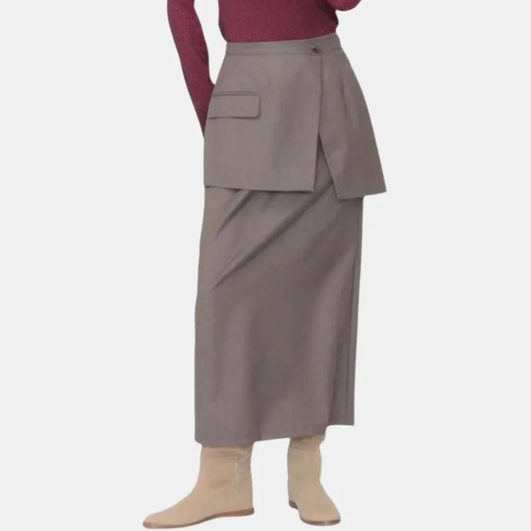 Beams Casual Long Skirt Women's Brown-6