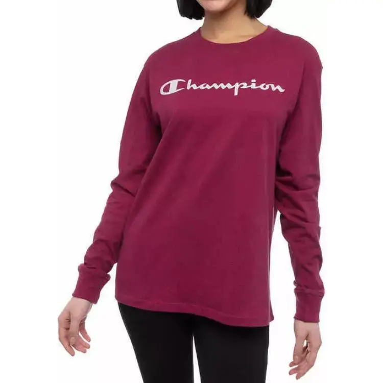 Champion T Shirt Women's Burgundy-1