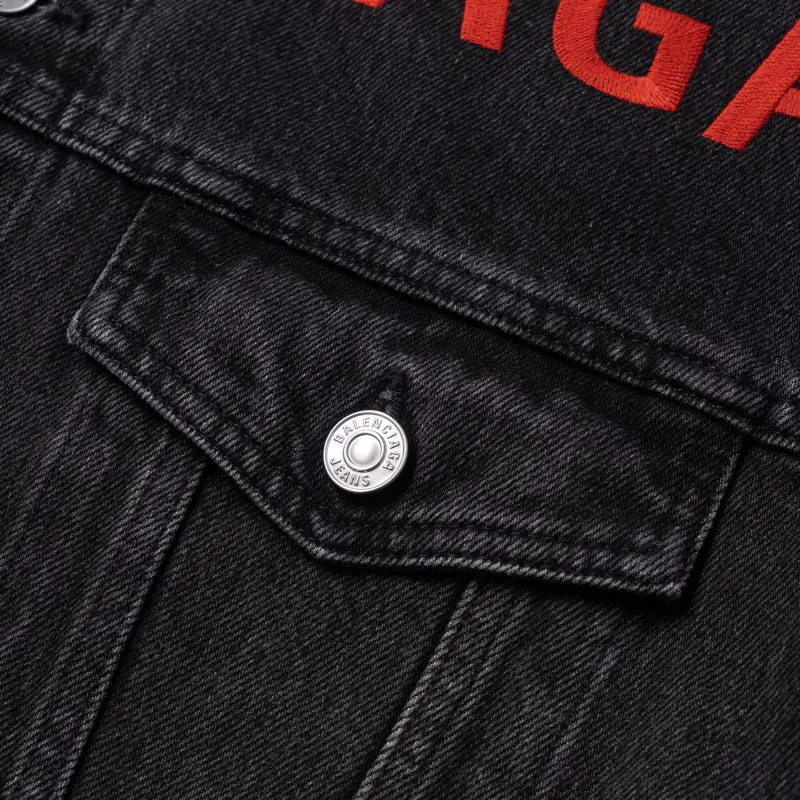 Balenciaga Denim Jacket Regular Fit Men's Black-5
