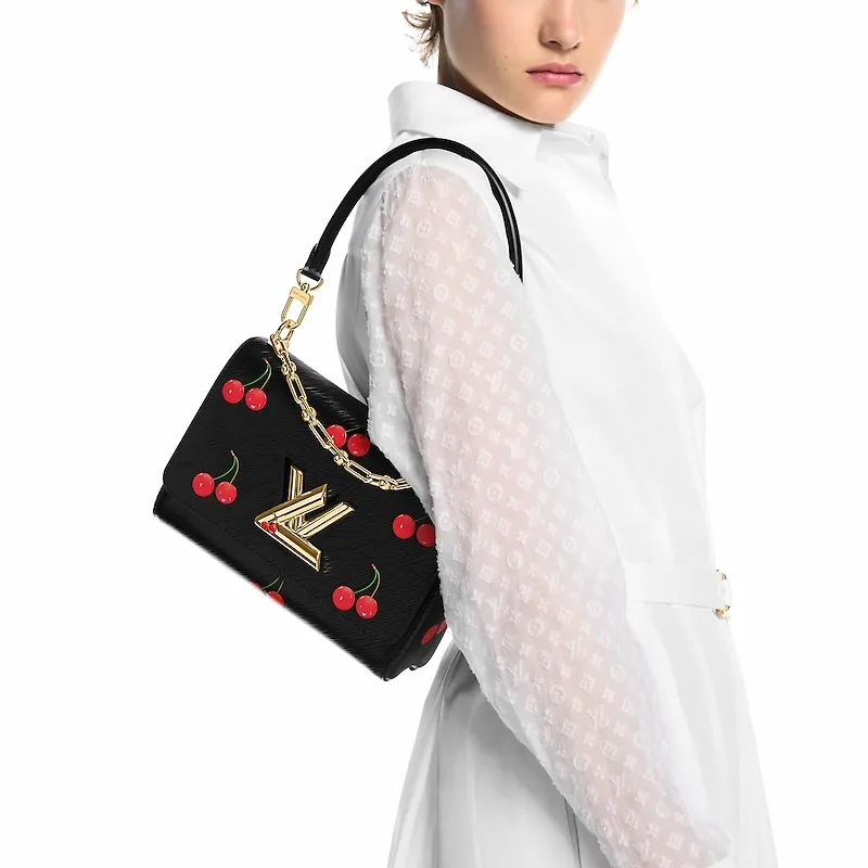 LOUIS VUITTON Takashi Murakami, Collaboration Twist Leather Handbag Medium Size Women's Black-6