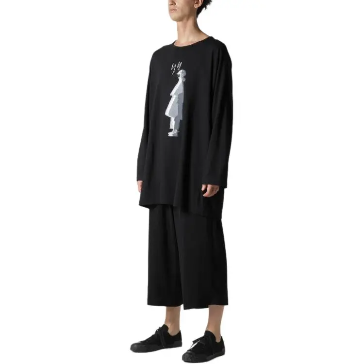 Yohji Yamamoto Single Jersey Printed Long Sleeve T Shirt-4
