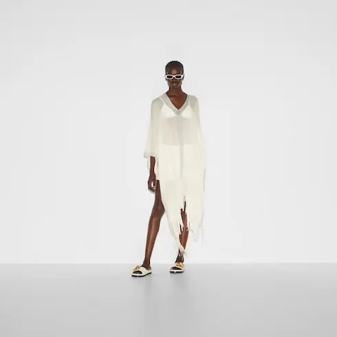 GUCCI Long-Sleeved Dresses Women's Ivory White-12