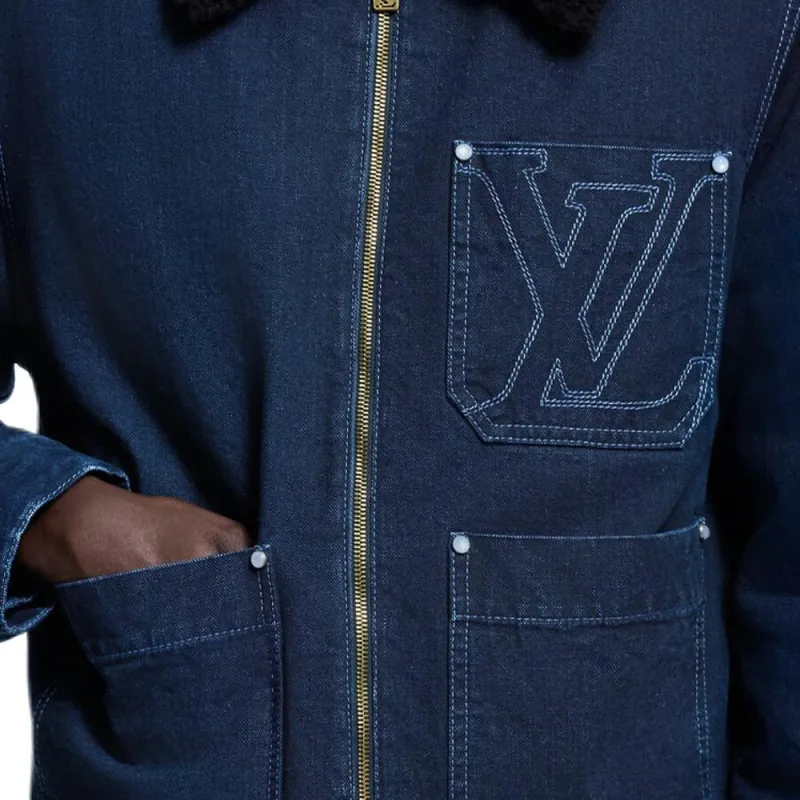 LOUIS VUITTON Wintery Workwear Denim Jacket-4