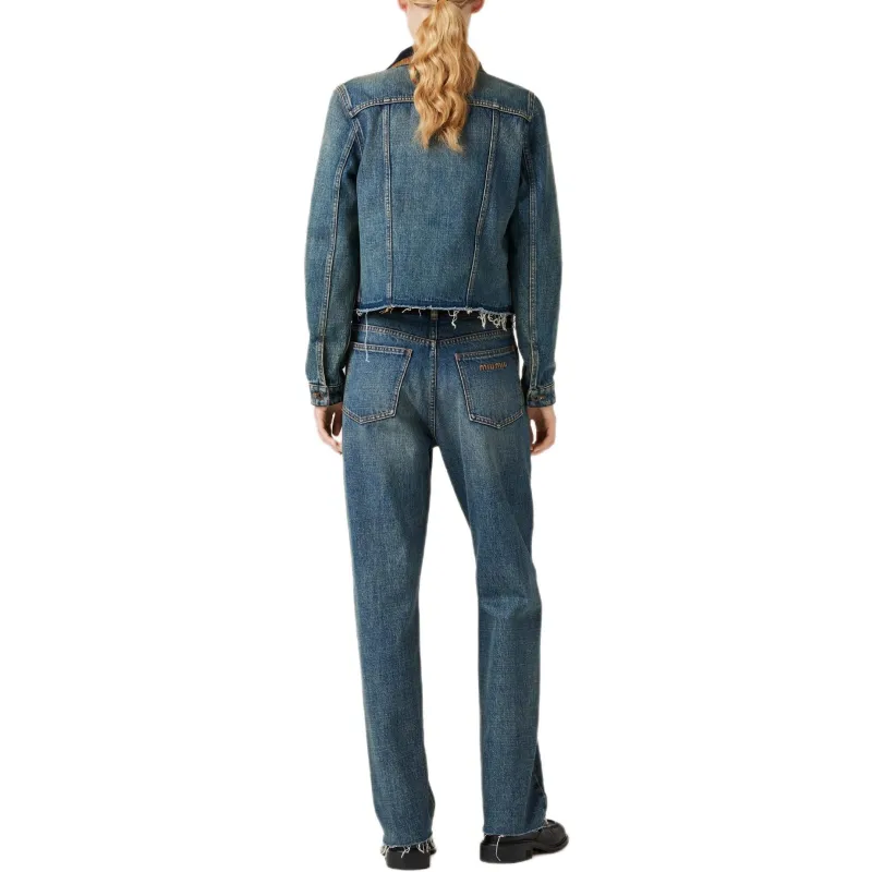 MIU MIU SS25 Denim Jacket Women's Blue-2